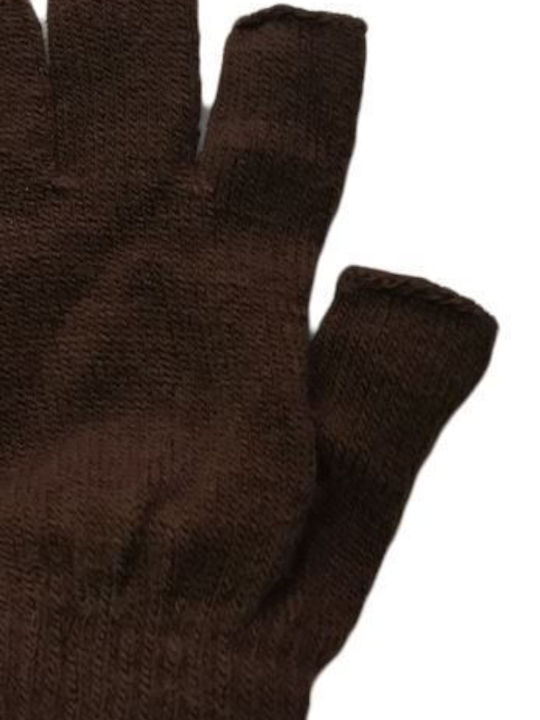 Women's Fingerless Gloves Brown