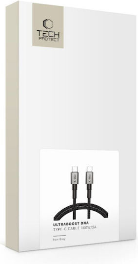 Tech-Protect Ultraboost USB 2.0 Cable USB-C Male - USB-C 100W PD Gray 1m