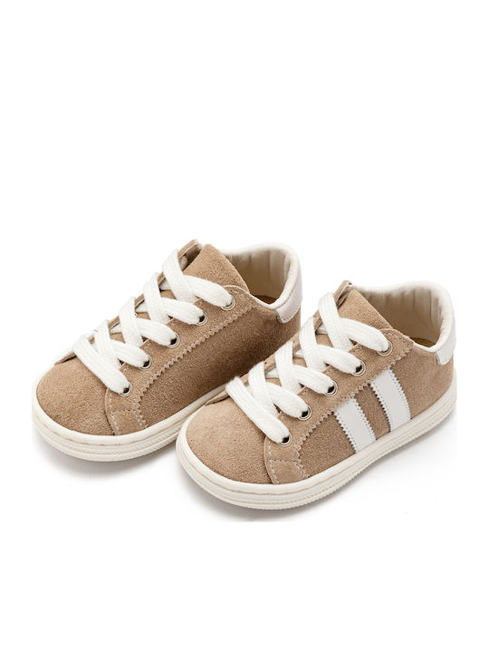 Babywalker Beige Baptism Leather Sneakers