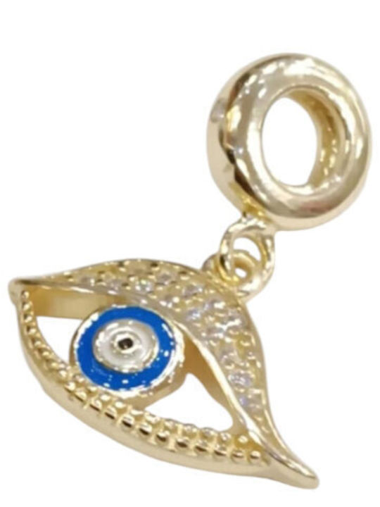 Kalliopi Silver Choker Ματάκι από Επιχρυσωμένο Ασήμι με Ζιργκόν Μπλε
