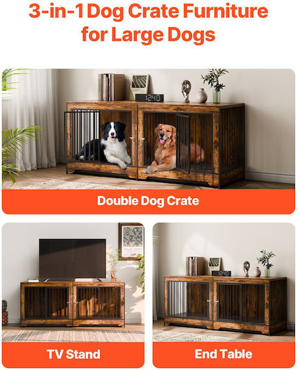 Vevor Metallisches Hundepark 32,44x32,44x32,44cm Braun