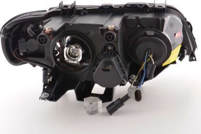 Предни фарове Angel Eyes BMW X5 E53 1999-2003 черни без H7 крушки комплект от 2 броя