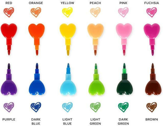 Legami Κηρομπογιές 12 Stackable Crayons Dream In Colour Hearts Stckit1