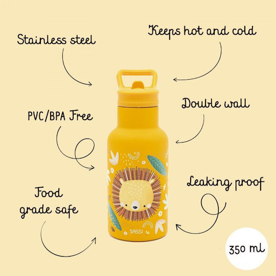 Sassi Junior Lion Kinderflasche Rostfreier Stahl Gray 500ml