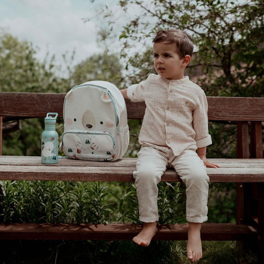 Sassi Junior Bear Παιδικό Παγούρι Ανοξείδωτο με Καλαμάκι Γκρι 500ml