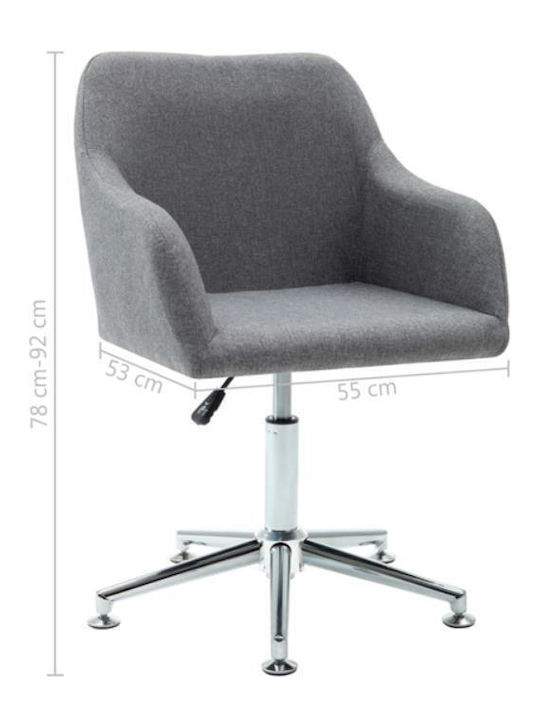 Rotativă Scaun Vizitator Jasper cu Roți în Culoare Gri 78x54x88cm 1buc