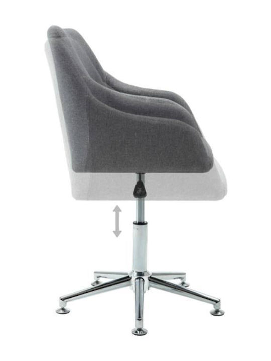 Rotativă Scaun Vizitator Jasper cu Roți în Culoare Gri 78x54x88cm 1buc
