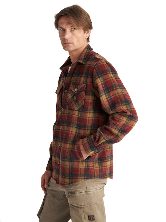 Staff Overshirt Long-sleeved Shirt Brick Red