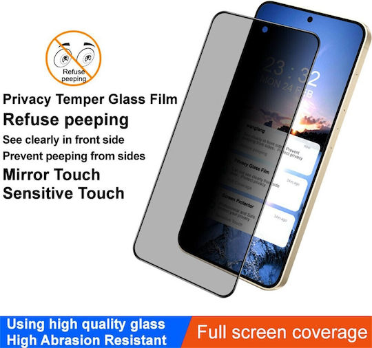 Privacy Full Face Tempered Glass Μαύρο (Galaxy S25+ )