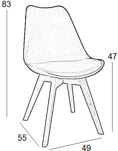 Billy Dining Room Fabric Chair Beige 48x55x82cm 4pcs