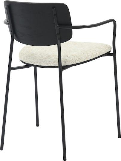Vikki Dining Room Metallic Armchair Black-ecru 54x54x75cm 2pcs
