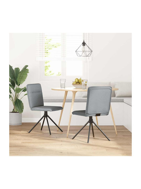 Dining Room Fabric Chair Light grey 46.5x53x84cm 2pcs