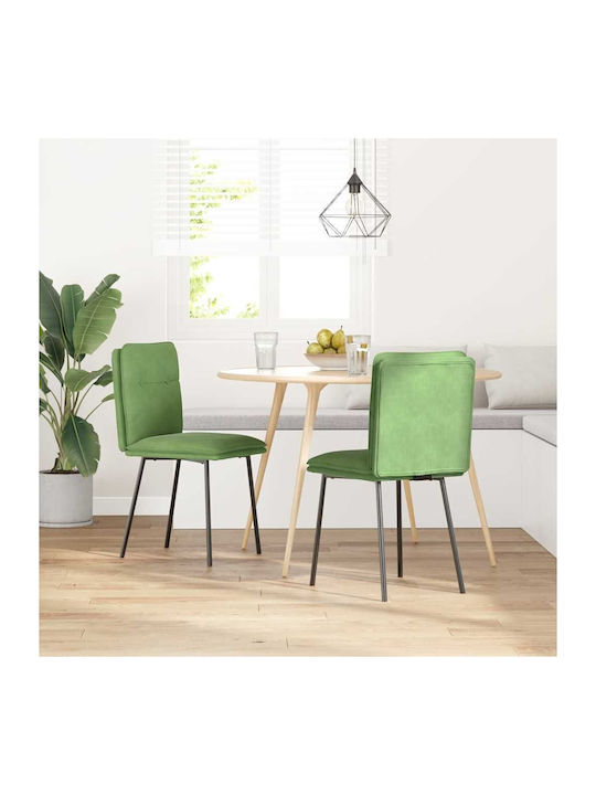 Dining Room Velvet Chair Light Green 45x54x83cm 2pcs