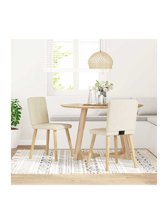 Dining Room Metallic Chair Beige 45x54x86cm 2pcs