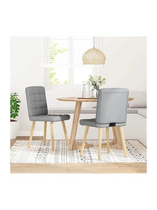 Dining Room Fabric Chair Light grey 45x54x86cm 2pcs