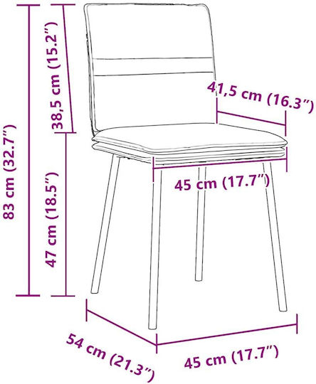 Scaune Sala de mese Catifelate Galben 4buc 45x54x83buc