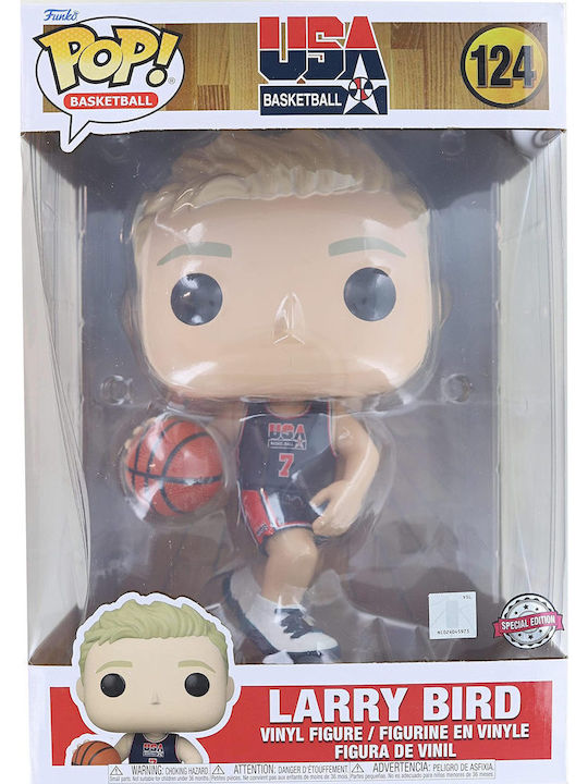 Funko Pop! Supersized 10" Sports: NBA - Larry Bird Navy Jersey 124 Special Edition