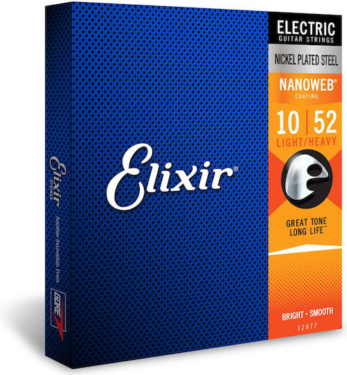 Elixir Complete Set Nickel Plated Steel String for Electric Guitar Nanoweb