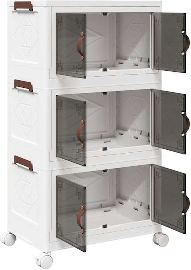 vidaXL Plastic Cutie de Depozitare cu Capac Alb 48.5x29.5x86cm 1buc