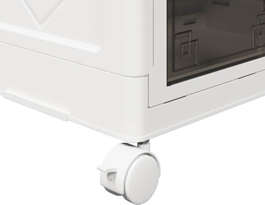 vidaXL Plastic Cutie de Depozitare cu Capac Alb 48.5x29.5x86cm 1buc