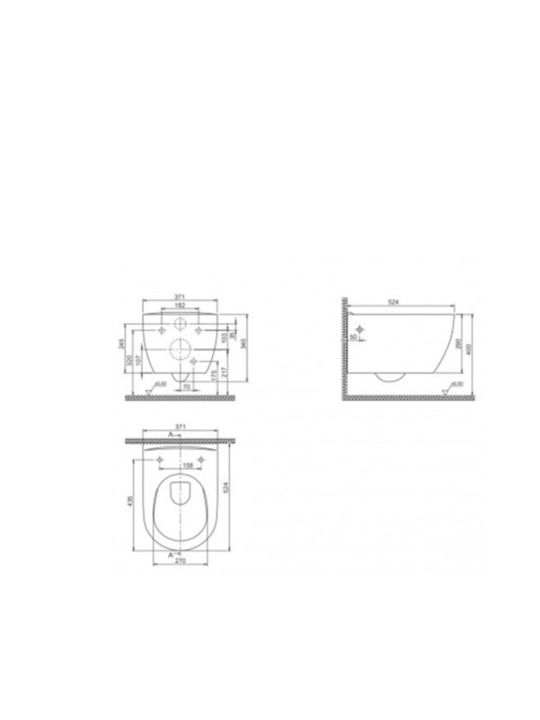 Cerastyle City Λεκάνη Κρεμαστή Rimless με Slim Κάλυμμα Soft Close Μαύρη
