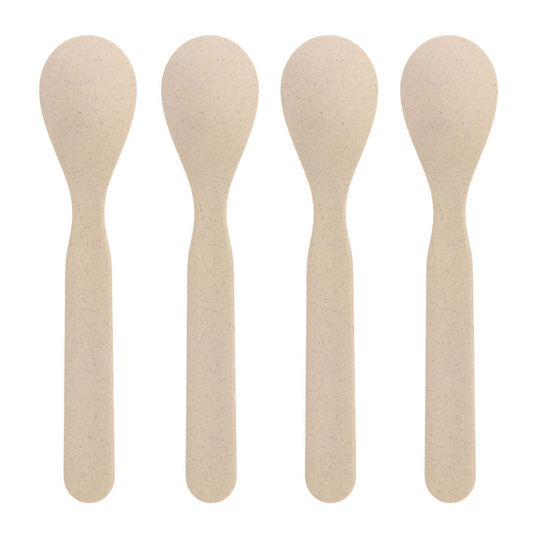 Laessig Baby Set with Spoons Happy Fruits made of Melamine for 6+ months Beige 4pcs