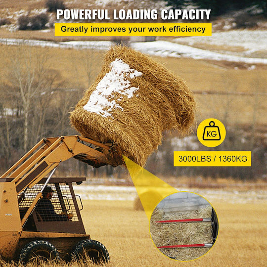 Vevor Pair Hay Spear 39 Inches Bale Spear 3000 Lbs Bale Spike Quick Attach Square Hay Bale Spears 1 3/4 Inches Red Coated Bale Forks Bale Hay Spike Hex Nut and Sleeve Buckets Tractors Loaders
