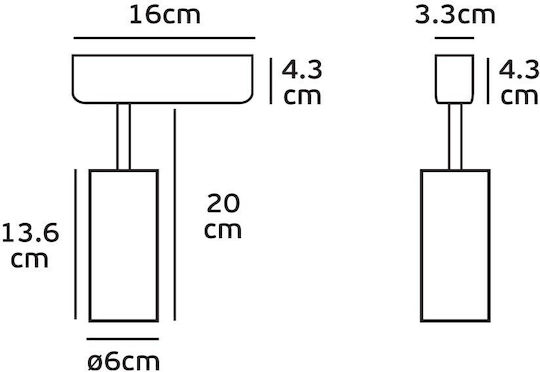 VK Lighting Μονό LED Φυσικό Λευκό Σποτ σε Γκρι Χρώμα