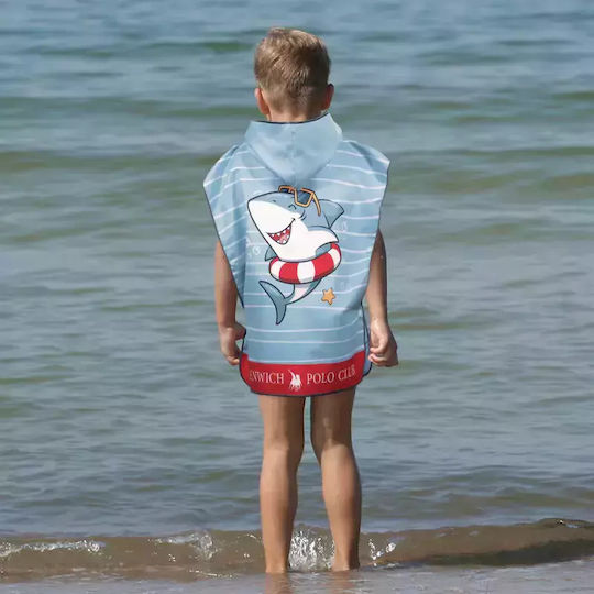 Kid's Beach Poncho Summer Shark 4044 Greenwich Polo Club