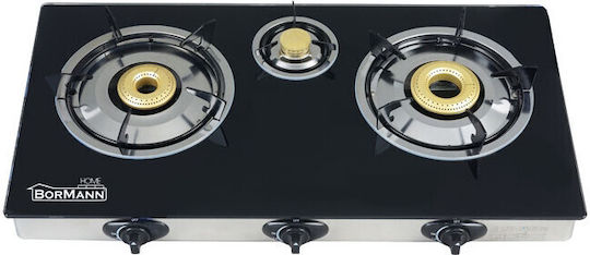 Bormann Elite BLG8500 Liquid Gas Countertop Triple Burner Black