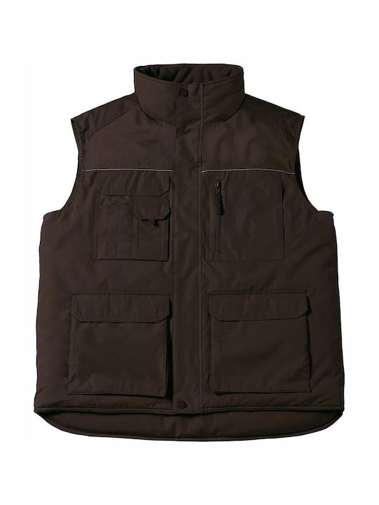 B&C Pro Men's Safety Vest with Fleece Lining Brown B&C Pro Men's Safety Vest with Fleece Lining Brown