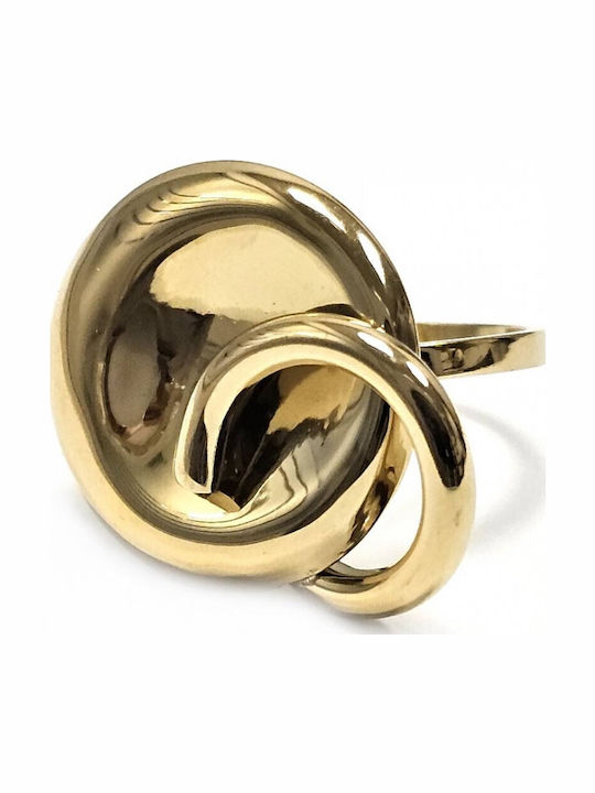 Karma Gifts Women's Steel Gold Plated Ring