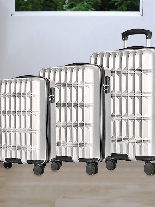 Provitera CAT Hart Reisekoffer Weiß mit 4 Rädern Set 3 Stück