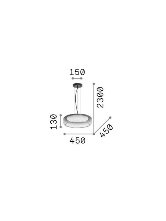 Ideal Lux Pendant Light Transparent 45x45x230cm