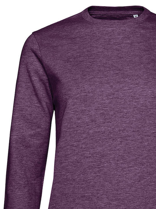 B&C Women's Long Sleeve Promotional Sweatshirt Heather Purple