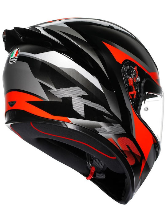 AGV K1 S Black / Grey / Red Motorcycle Helmet Full Face ECE 22.06 1500gr