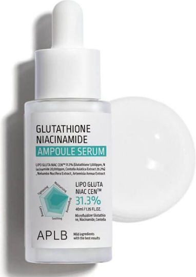 APLB Glutathione Καταπραϋντικό & Αντιγηραντικό Ampoule Serum Προσώπου με Centella Asiatica & Νιασιναμίδη για Αποτοξίνωση & Λάμψη 40ml