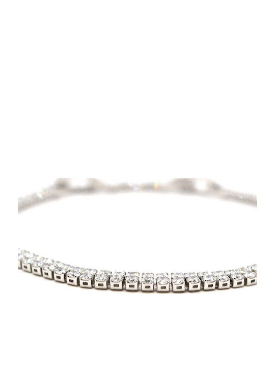 Silver Star Βραχιόλι από Ατσάλι με Ζιργκόν 19cm