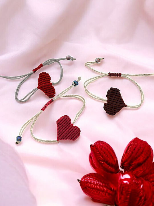 Women's Bracelet Macrame with design Heart made of Cord