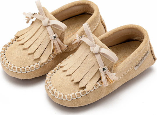 Babywalker Beige Baptism Moccasins