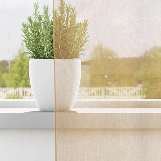 vidaXL Set Vorhänge mit Grommet Voile Beige 140x225cm