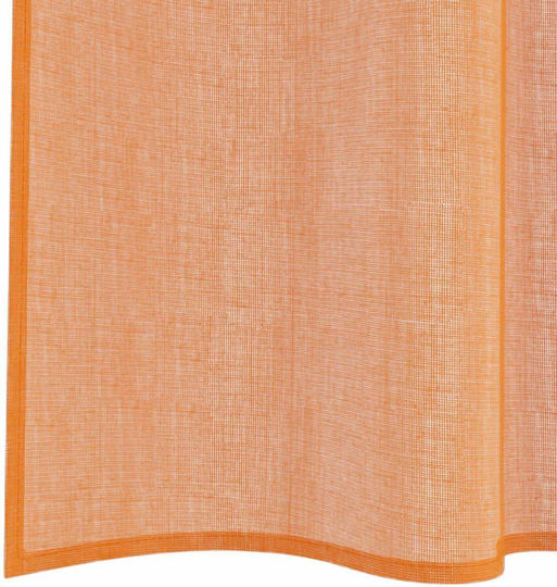 vidaXL Set Vorhänge Fenster mit Obere Registerkarte Voile Orange 140x175cm