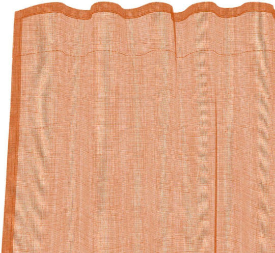 vidaXL Set Vorhänge Fenster mit Obere Registerkarte Voile Orange 140x175cm