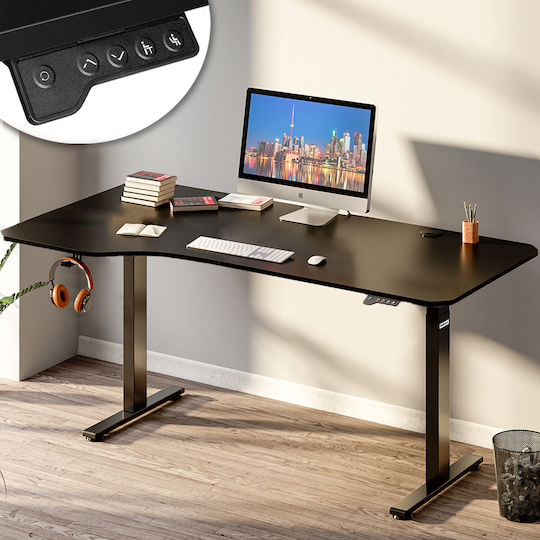 Ηλεκτρικό Γραφείο με Ρυθμιζόμενο Ύψος 160x75x72εκ. Μαύρο
