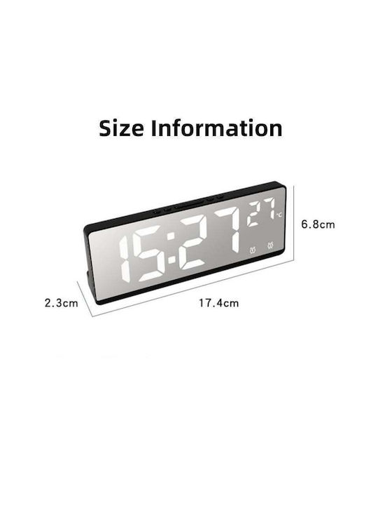 Andowl Ceas De Masă Digital Lcd Cu Ceas Deșteptător Argintiu