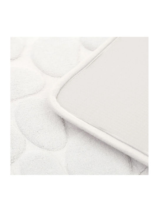 Bakaji Αντιολισθητικό Πατάκι Μπάνιου Microfiber 02840698 Λευκό 60x40εκ.