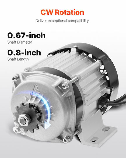 Vevor 500w Electric Brushless Dc Motor Kit 48v 2700rpm Αναβαθμισμένο Χειριστήριο