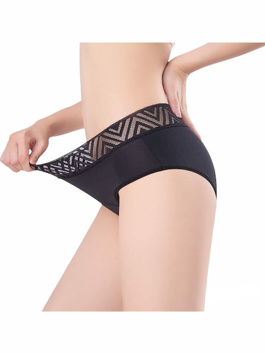 Damen-Slip Menstruell Schwarz