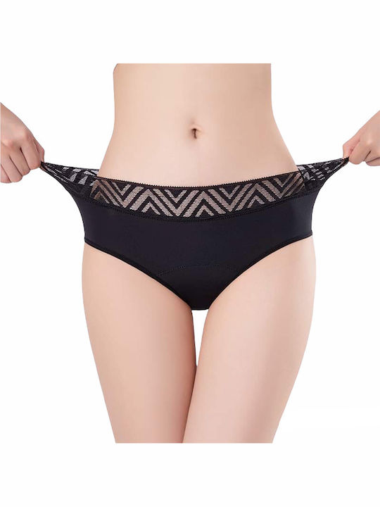 Damen-Slip Menstruell Schwarz