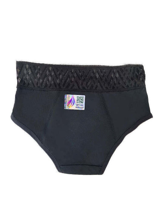 Damen-Slip Menstruell Schwarz